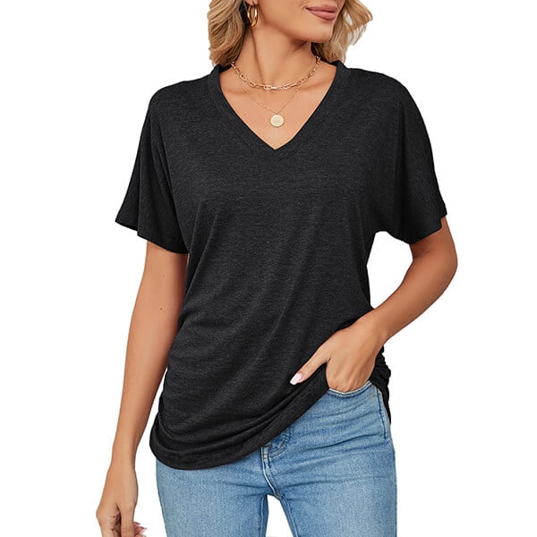 💕Hot Promotion- bis zu 50% Rabatt 🌷V-Hals Feste Farbe Lose Damen Tops