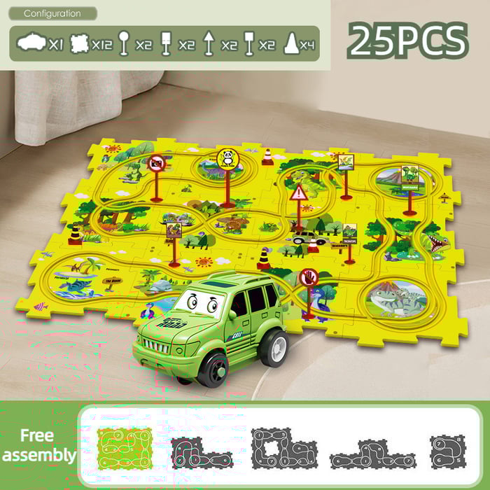 🚗🧩Kinder Lernspielzeug Puzzle-Autobahn-Spielset🧩