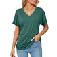 💕Hot Promotion- bis zu 50% Rabatt 🌷V-Hals Feste Farbe Lose Damen Tops