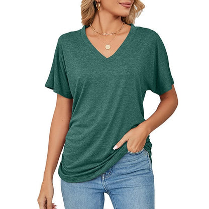 💕Hot Promotion- bis zu 50% Rabatt 🌷V-Hals Feste Farbe Lose Damen Tops