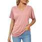 💕Hot Promotion- bis zu 50% Rabatt 🌷V-Hals Feste Farbe Lose Damen Tops
