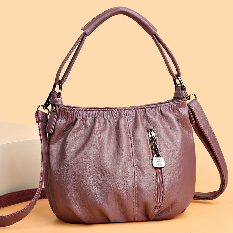 Damen Plissee-Handtasche aus weichem Material – Vielseitig tragbar als Hand-, Schulter- oder Umhängetasche 👜✨