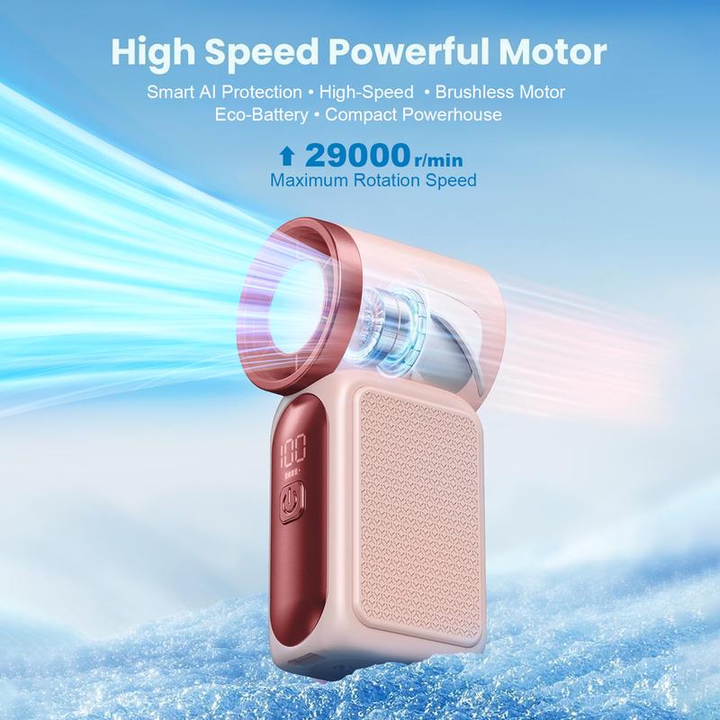 🌀Nur 9.99€ diesen Sommer!!!💨Mini-Handventilator mit LED-Anzeige –👍5-stufiger Turbo-Ventilator im Taschenformat.✨Über USB aufladbar, schnelle Kühlung für Reisen und beim Schminken. Das perfekte Geschenk.  Tragbare Kühlung