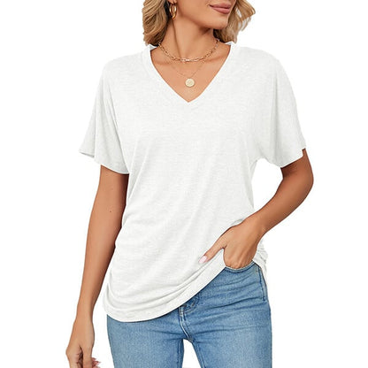 💕Hot Promotion- bis zu 50% Rabatt 🌷V-Hals Feste Farbe Lose Damen Tops