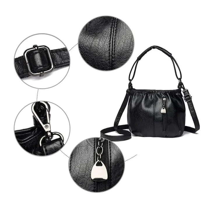 Damen Plissee-Handtasche aus weichem Material – Vielseitig tragbar als Hand-, Schulter- oder Umhängetasche 👜✨