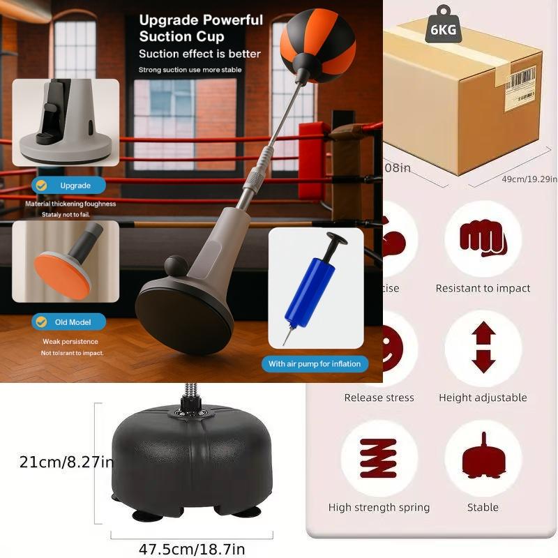 💎 50% RABATT! 💎Hochwertiger Box-Speedball mit Ständer – höhenverstellbar für Jugendliche und Erwachsene – 360°-Rückprall für Stressabbau und Fitness – ideal für den Heimgebrauch in Schlafzimmern, Wohnzimmern und Gärten