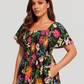 ⏰Sommer Heißer Verkauf 💃Geblümtes Smock-Kleid mit eckigem Ausschnitt und Taschen