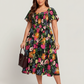 ⏰Sommer Heißer Verkauf 💃Geblümtes Smock-Kleid mit eckigem Ausschnitt und Taschen