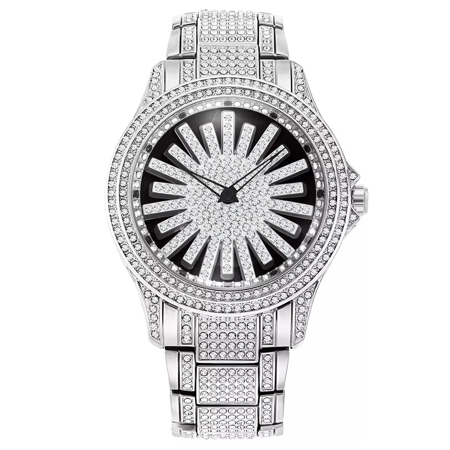 ⌚ LIMITIERTES ANGEBOT: 50% RABATT+versandkostenfrei! 💎 Herrenuhr mit drehbarer Lünette – Vollbesetzt mit funkelnden Steinen & Präzises Quarzwerk ✨