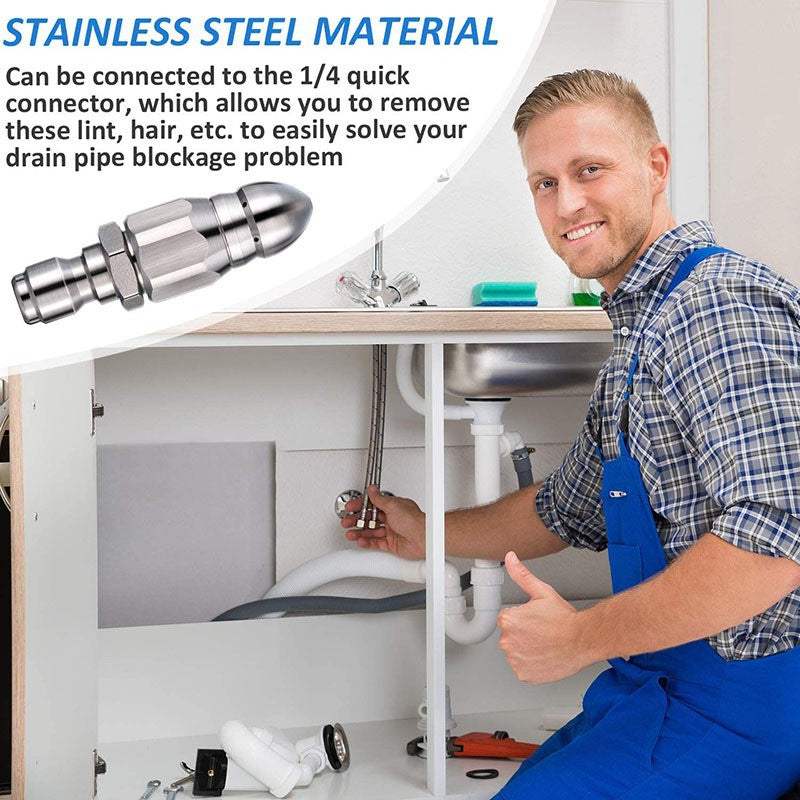 🔥Leistungsstarkes Düsenwerkzeug zur Rohrreinigung und Verstopfungsbeseitigung
