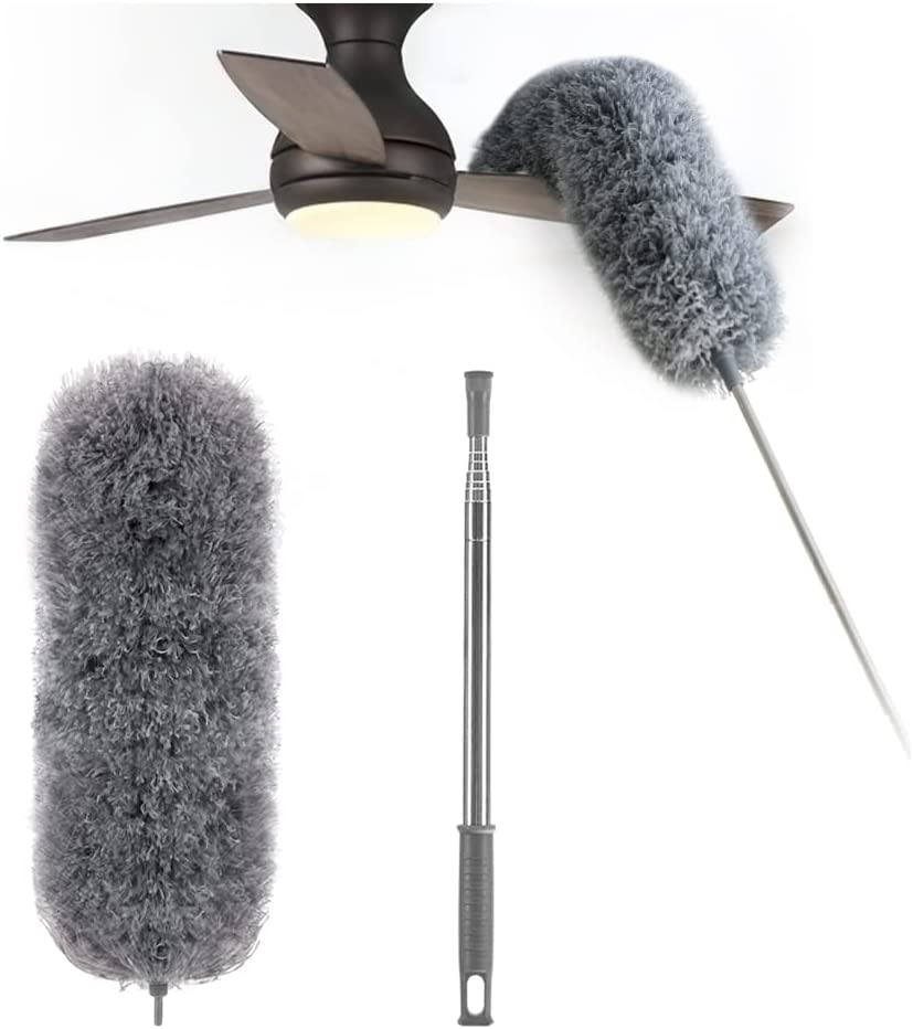 ✨Heißer Verkauf✨Einziehbarer, waschbarer, gebogener Mikrofaser-Staubwedel