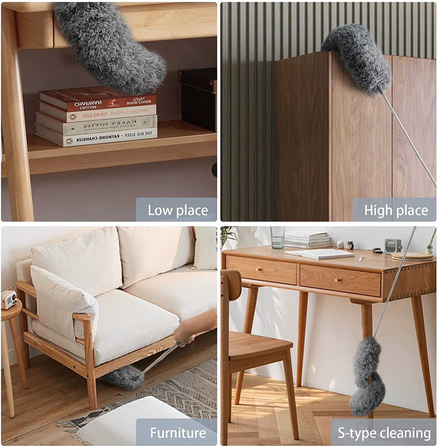 ✨Heißer Verkauf✨Einziehbarer, waschbarer, gebogener Mikrofaser-Staubwedel