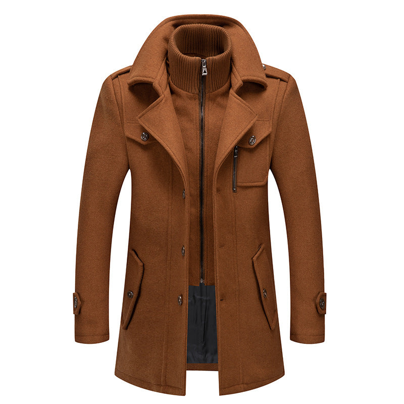 🎁Kostenloser Versand🔥😎Herren Business-Wollmantel Mode Doppelkragen Mittel- und Langwollmantel