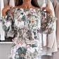 🌷57% RABATT❤️‍🔥Zweiteiliges Set mit Blumenmuster: Off-Shoulder-Bluse & Maxirock