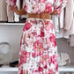 🌷57% RABATT❤️‍🔥Zweiteiliges Set mit Blumenmuster: Off-Shoulder-Bluse & Maxirock