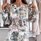 🌷57% RABATT❤️‍🔥Zweiteiliges Set mit Blumenmuster: Off-Shoulder-Bluse & Maxirock
