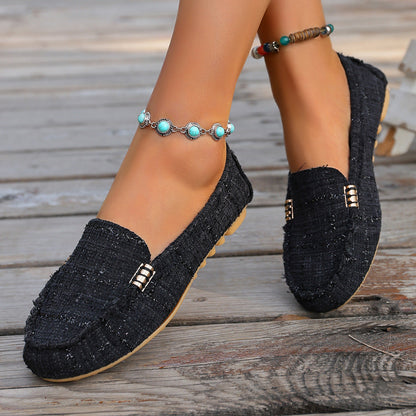 Patchwork-Loafer mit Leopardenmuster für Damen