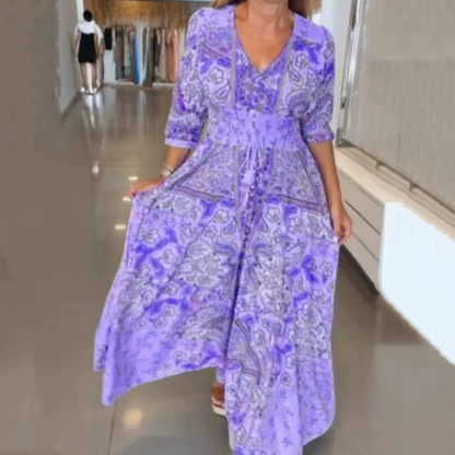 🔥Sommer-Promotion🔥 Elegantes langes Blumenkleid für Damen