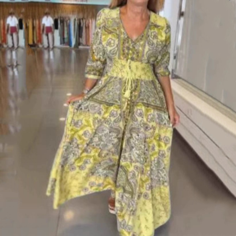 🔥Sommer-Promotion🔥 Elegantes langes Blumenkleid für Damen
