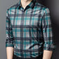 Herren Business Casual langärmeliges kariertes Oberteil