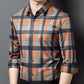 Herren Business Casual langärmeliges kariertes Oberteil