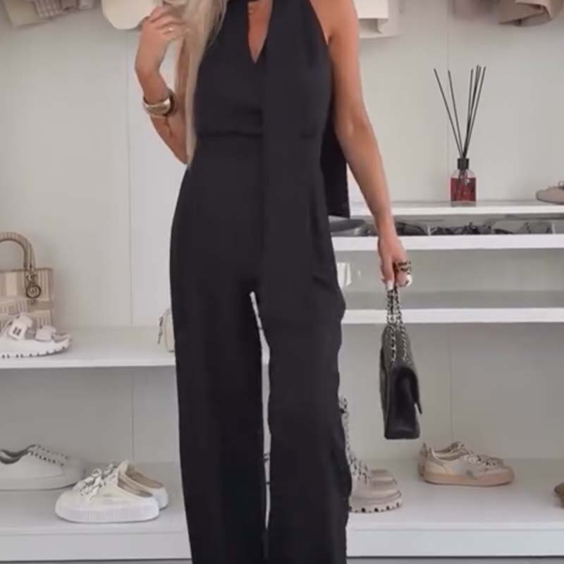 ⏳Zeitlich begrenztes Angebot ärmelloser Damen-Jumpsuit mit weitem Bein