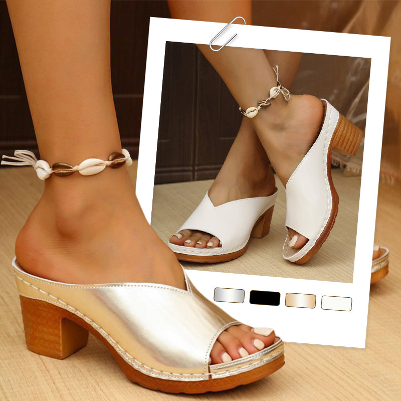 👠Sommerschlussverkauf 50% Rabatt✨Slip-on-Plateau-Sandalen mit klobigem Absatz