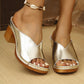 👠Sommerschlussverkauf 50% Rabatt✨Slip-on-Plateau-Sandalen mit klobigem Absatz