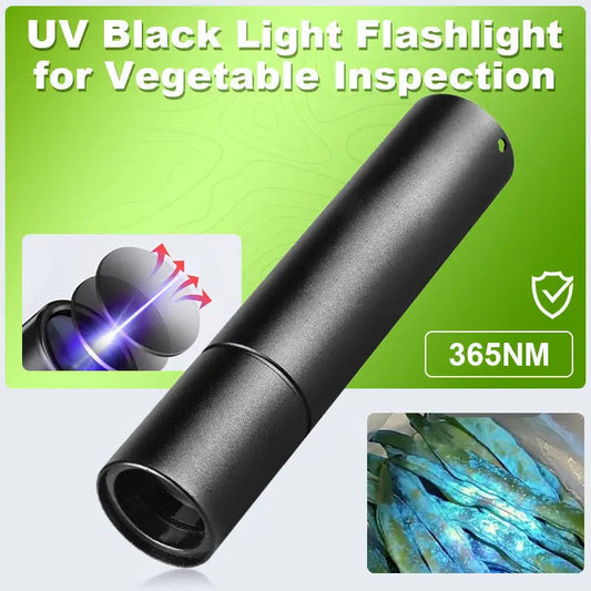 🔥MEHR KAUFEN MEHR GESCHENKE! 🎯UV-Schwarzlicht-Taschenlampe 365nm ✨ Pestizid-Detektor für Gemüse & Bargeld | Kompakt & 30m Reichweite 🔍