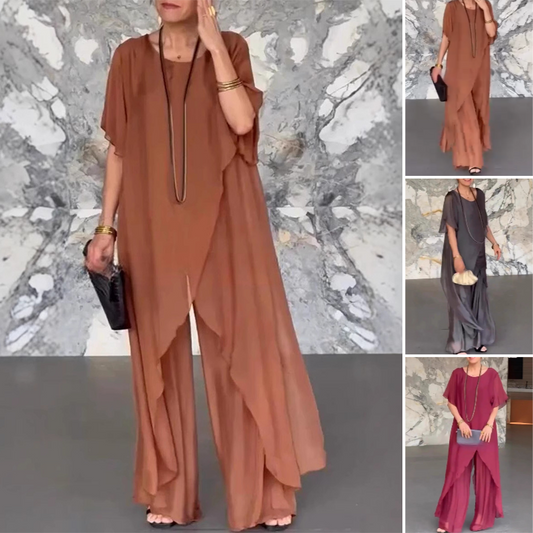 💥2025 HEISSER VERKAUF💥Damen-Set aus asymmetrischem Oberteil und lockerer Hose