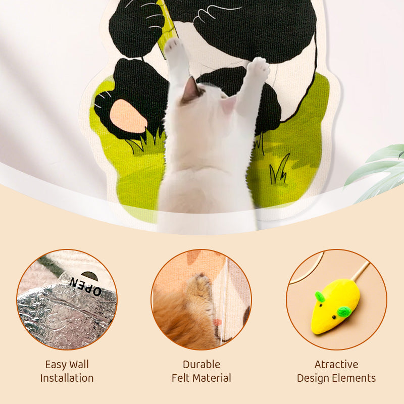 Wandmontiertes Katzenkratzbrett ohne Installation - Kubische vertikale Krallenmühle + Sofaschut