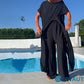 🔥2025 heißer Verkauf💕Set aus schulterfreiem Oberteil und Hose in einfarbiger Farbe