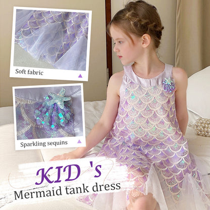 🩷2025 Neu Heißer Verkauf🌸 Glitzerndes Meerjungfrauen-Tankkleid für Kinder👗