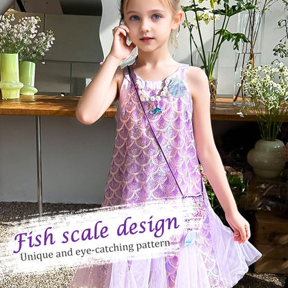 🩷2025 Neu Heißer Verkauf🌸 Glitzerndes Meerjungfrauen-Tankkleid für Kinder👗