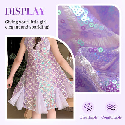 🩷2025 Neu Heißer Verkauf🌸 Glitzerndes Meerjungfrauen-Tankkleid für Kinder👗