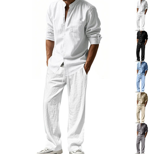 ⏳Zeitlich begrenztes 50% OFF⏰Herren Casual Atmungsaktives Hemd und Hose Set