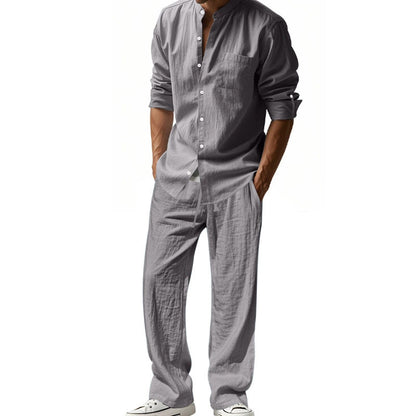 ⏳Zeitlich begrenztes 50% OFF⏰Herren Casual Atmungsaktives Hemd und Hose Set