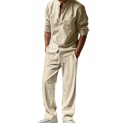 ⏳Zeitlich begrenztes 50% OFF⏰Herren Casual Atmungsaktives Hemd und Hose Set