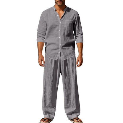 ⏳Zeitlich begrenztes 50% OFF⏰Herren Casual Atmungsaktives Hemd und Hose Set