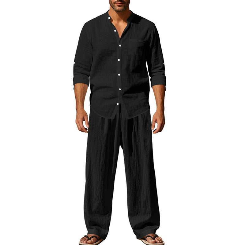 ⏳Zeitlich begrenztes 50% OFF⏰Herren Casual Atmungsaktives Hemd und Hose Set