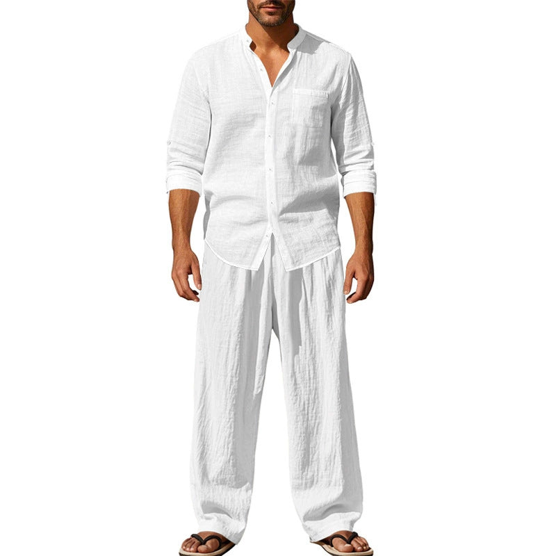 ⏳Zeitlich begrenztes 50% OFF⏰Herren Casual Atmungsaktives Hemd und Hose Set