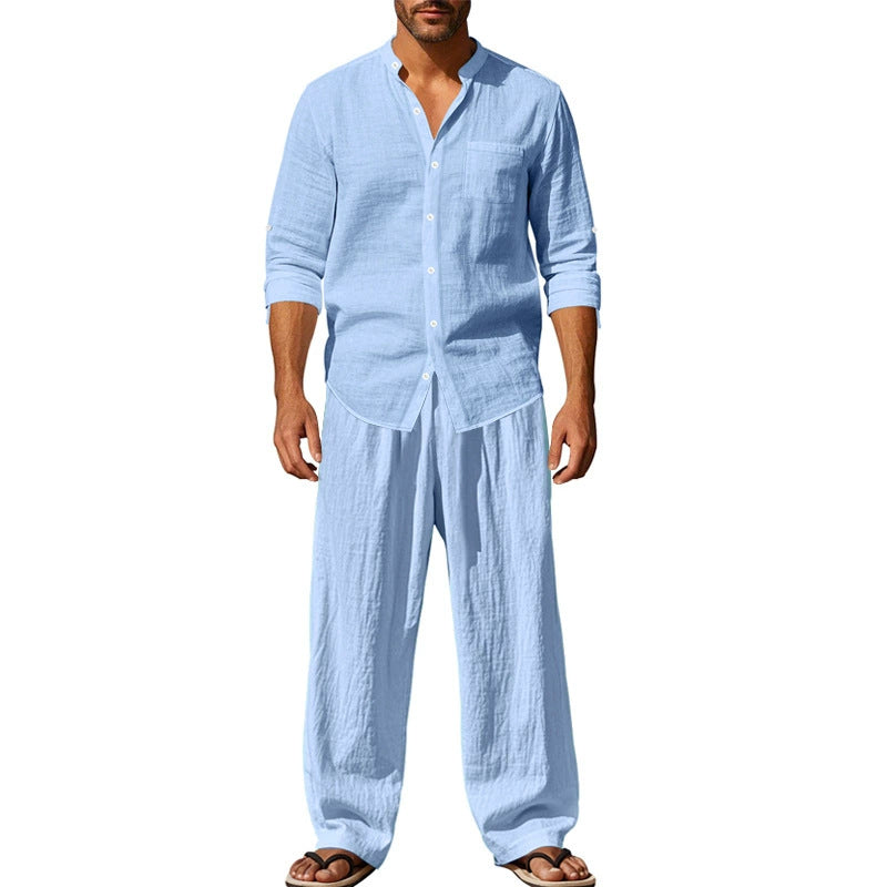 ⏳Zeitlich begrenztes 50% OFF⏰Herren Casual Atmungsaktives Hemd und Hose Set