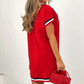 🔥👗2025 Neuer Produktrabatt💃Midikleid mit V-Ausschnitt und Farbblock-Design🌟