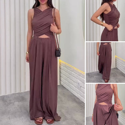 ⏳Begrenzte Zeit 50% Rabatt💖Damen-Set aus Wickelshirt und Hose mit weitem Bein
