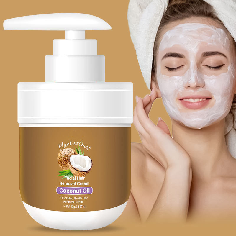 🎊Neujahrsangebot: 50% auf alle Produkte✨Gesichts-Enthaarungscreme mit Kokosöl – Sanfte & effektive Haarentfernung