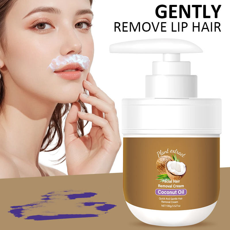 🎊Neujahrsangebot: 50% auf alle Produkte✨Gesichts-Enthaarungscreme mit Kokosöl – Sanfte & effektive Haarentfernung