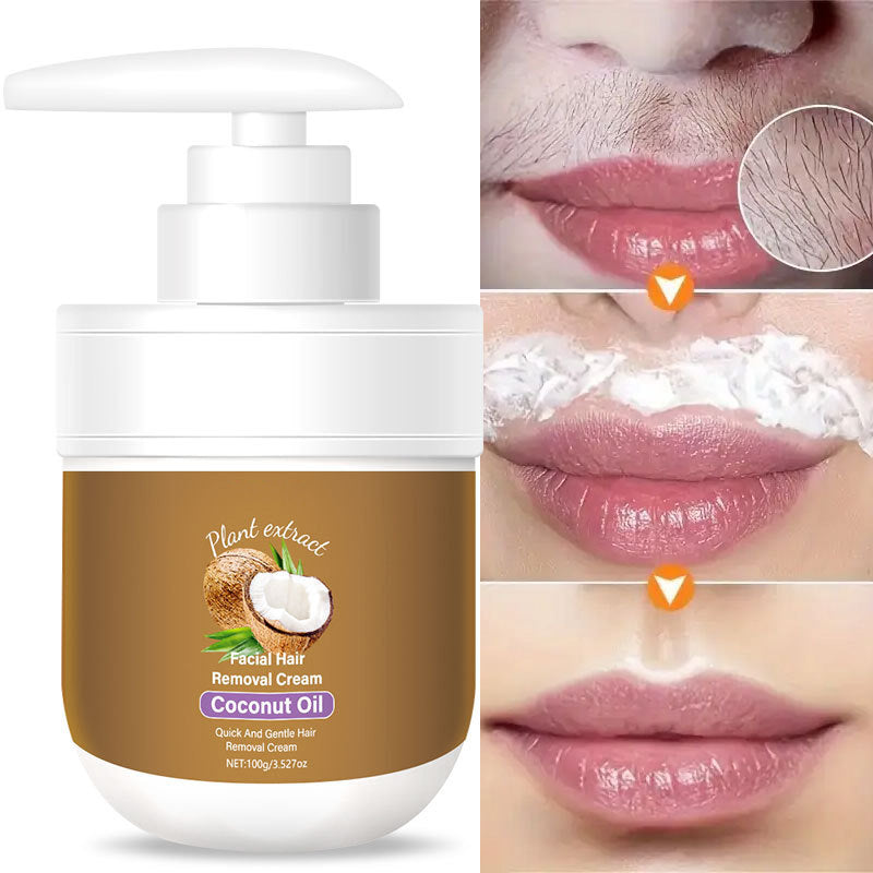 🎊Neujahrsangebot: 50% auf alle Produkte✨Gesichts-Enthaarungscreme mit Kokosöl – Sanfte & effektive Haarentfernung