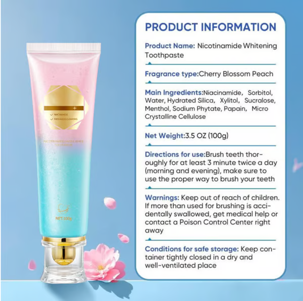 ✨Erreichen Sie ein strahlendes Lächeln - 50% RABATT🦷Zahnpasta mit Niacinamid-Aufhellung – für gesündere, weißere Zähne!