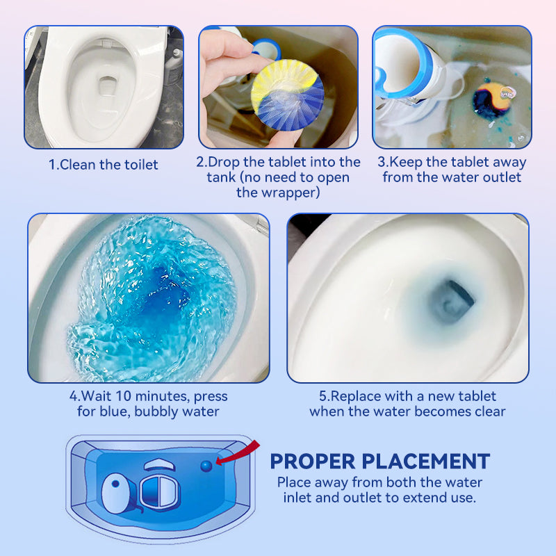 🎁 HEISS 50 % RABATT⏳🚽Langanhaltende Toilettentank-Reinigungstabletten