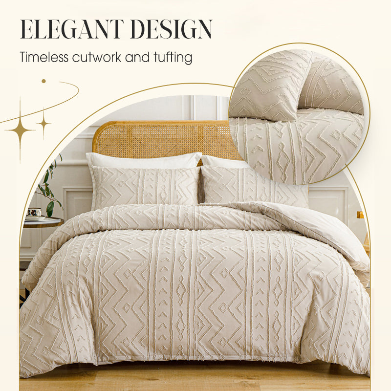 ✨3-teiliges Bettwäscheset mit Cutwork-Tufting